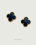 Gold Black Cleaf Earrings