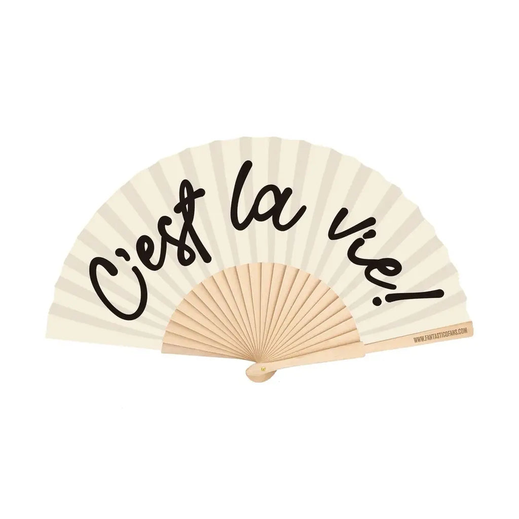 C’est La Vie 23 cm Hand Fan – French-Inspired Statement Fan