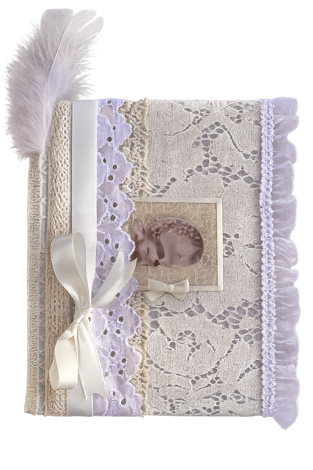Lace Fawn Journal – Handmade A5 Notebook