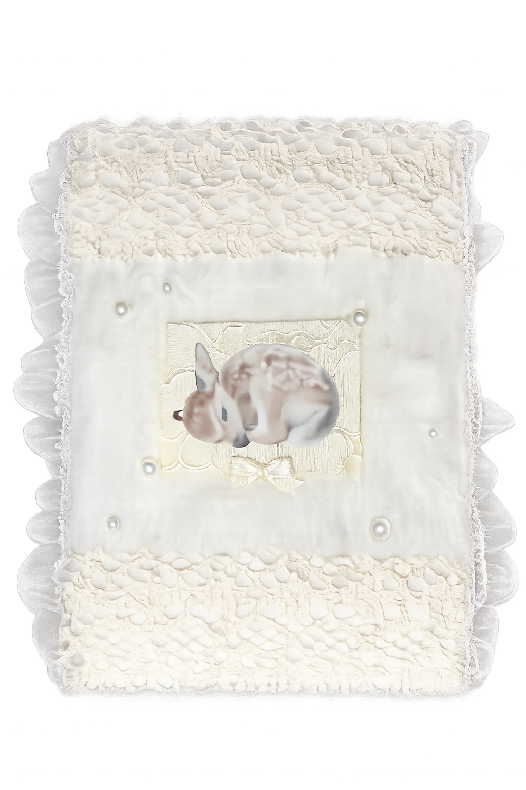 Sleeping Fawn A5 Lined Journal | Faux Fur & Lace